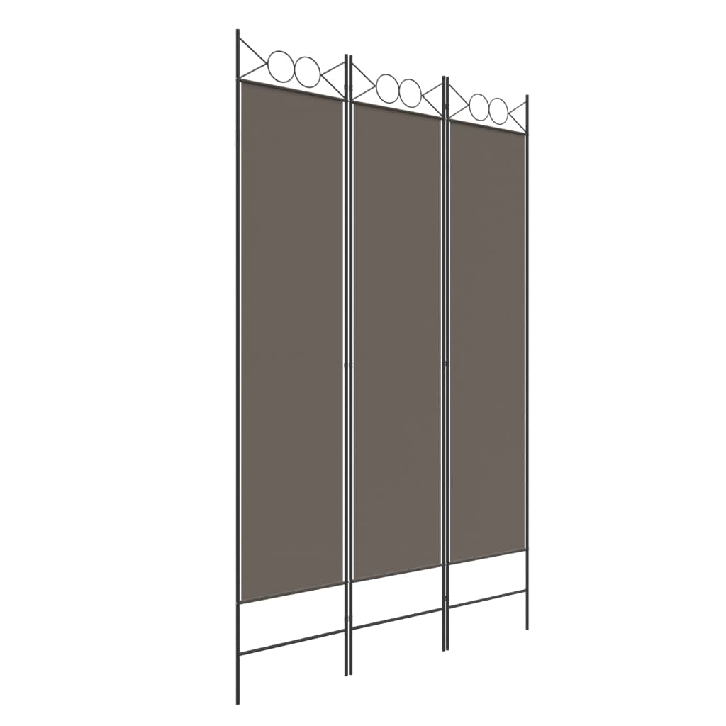3-tlg. Paravent Anthrazit 120x200 cm Stoff
