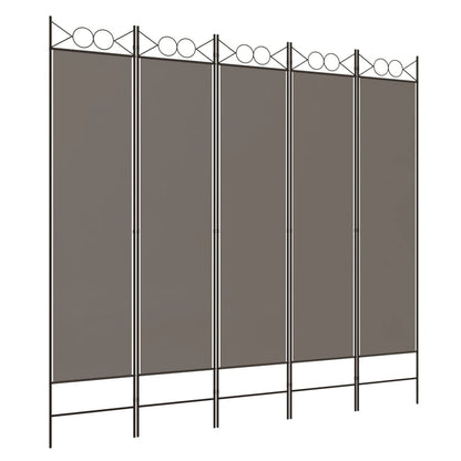 5-tlg. Paravent Anthrazit 200x200 cm Stoff