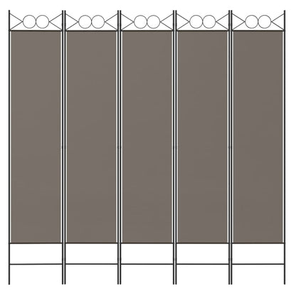 5-tlg. Paravent Anthrazit 200x200 cm Stoff