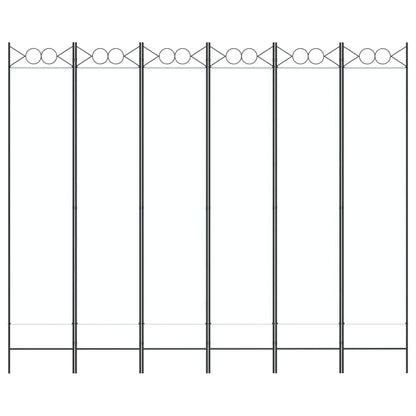 6-tlg. Paravent Weiß 240x200 cm Stoff