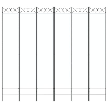 6-tlg. Paravent Weiß 240x220 cm Stoff