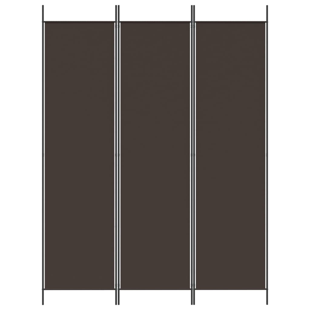3-tlg. Paravent Braun 150x200 cm Stoff