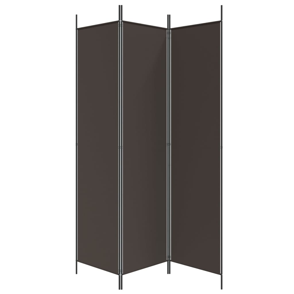 3-tlg. Paravent Braun 150x200 cm Stoff
