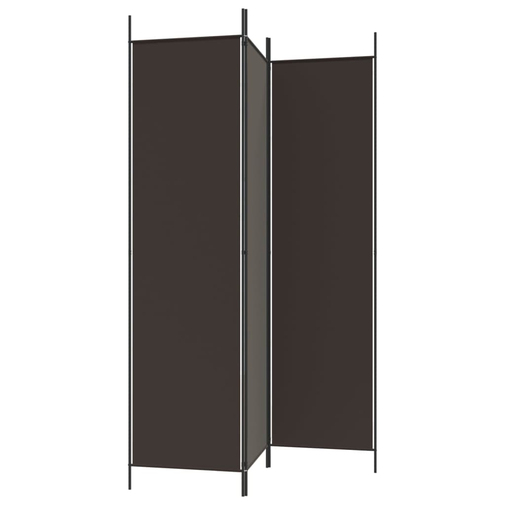 3-tlg. Paravent Braun 150x200 cm Stoff