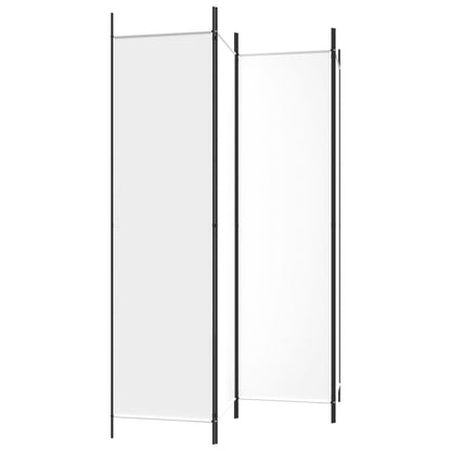 4-tlg. Paravent Weiß 200x200 cm Stoff
