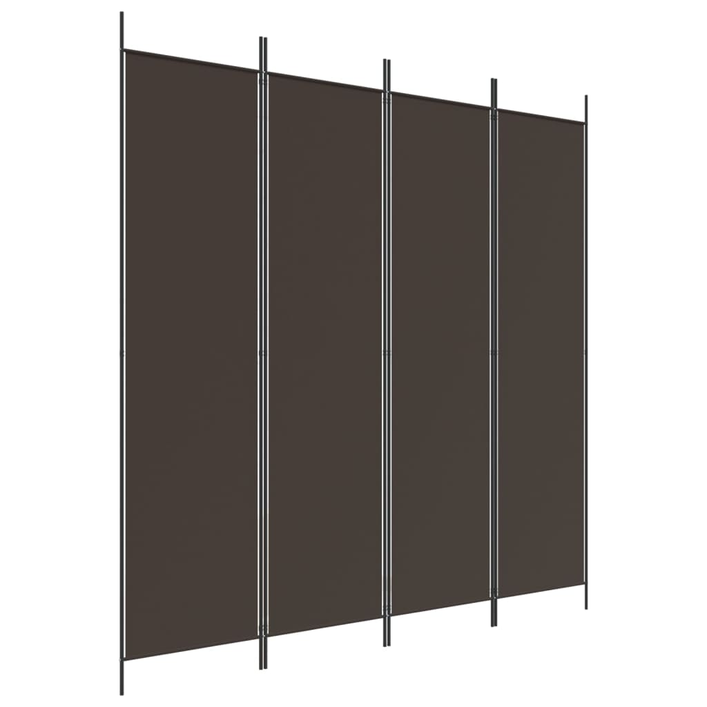 4-delt Skærm Brun 200x200 cm Stof