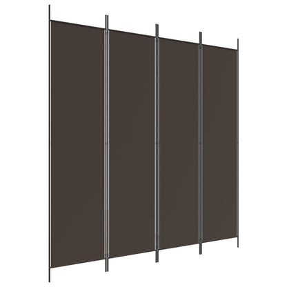 4-delt Skærm Brun 200x200 cm Stof