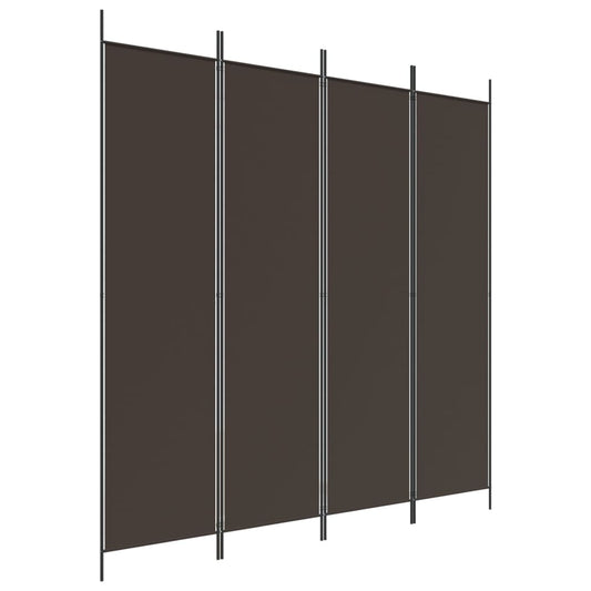 4-delt Skærm Brun 200x200 cm Stof