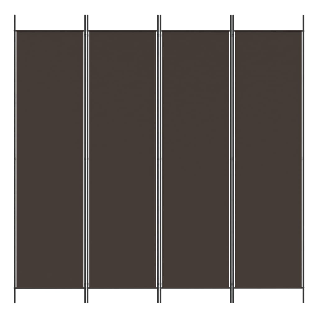 4-delt Skærm Brun 200x200 cm Stof