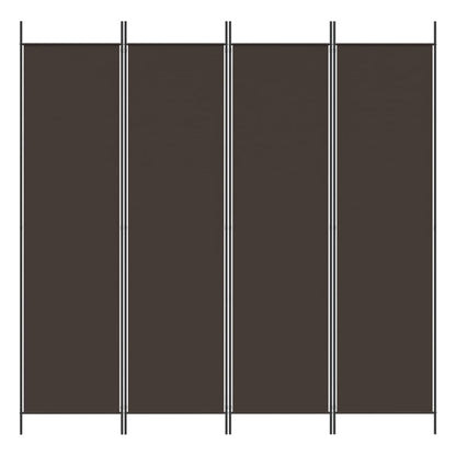 4-delt Skærm Brun 200x200 cm Stof