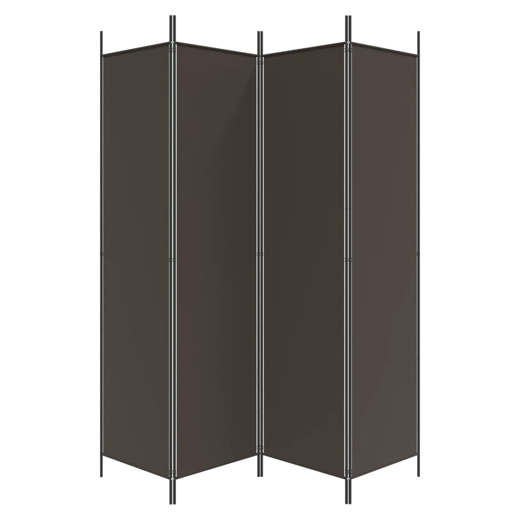 4-delt Skærm Brun 200x200 cm Stof