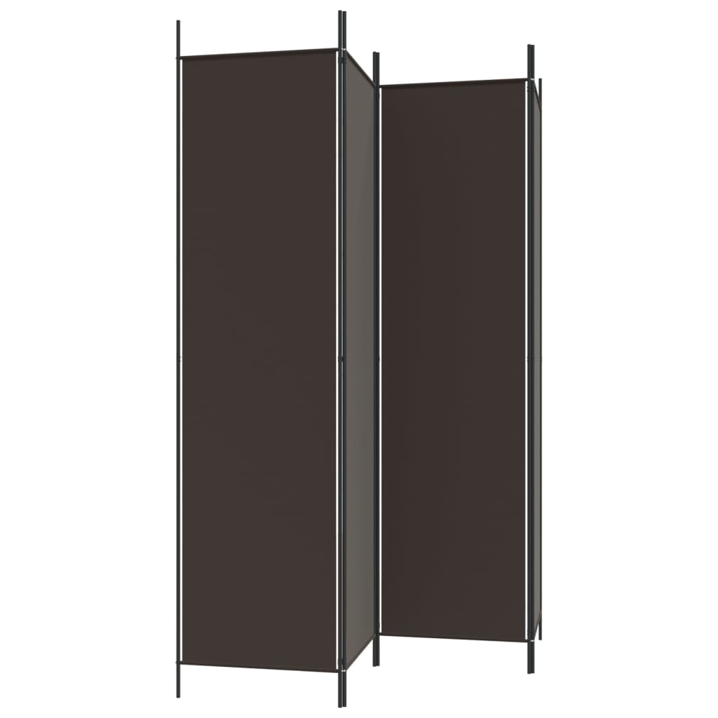4-delt Skærm Brun 200x200 cm Stof