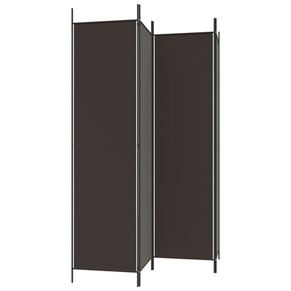 4-delt Skærm Brun 200x200 cm Stof