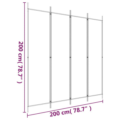 4-delt Skærm Brun 200x200 cm Stof