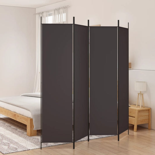 4-delt Skærm Brun 200x200 cm Stof