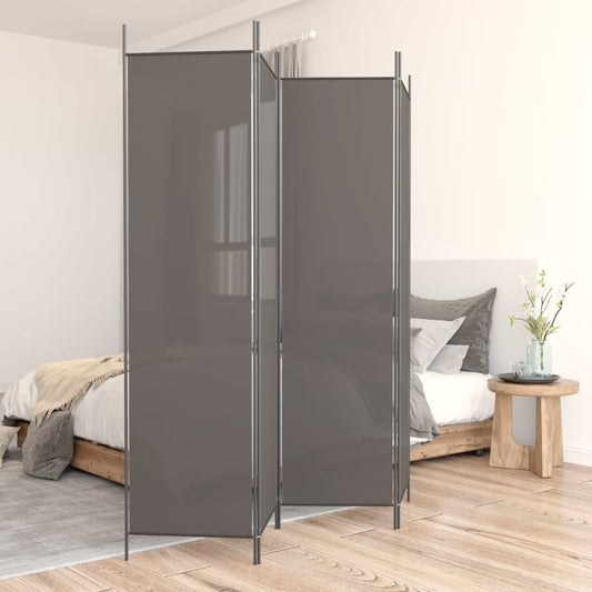 4-delt Skærm Antracit 200x200 cm Stof