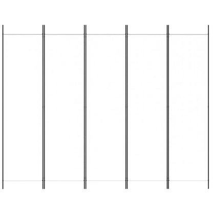 5-tlg. Paravent Weiß 250x200 cm Stoff