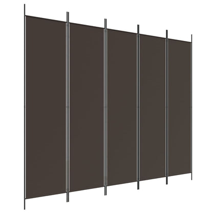 5-delt sæt Skærm Brun 250x200 cm Stof