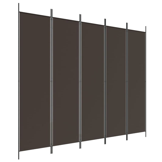 5-delt sæt Skærm Brun 250x200 cm Stof