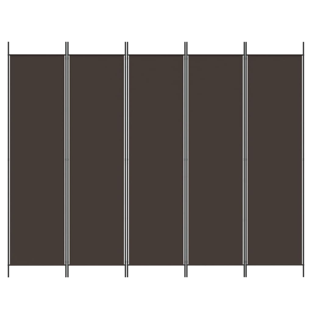 5-delt sæt Skærm Brun 250x200 cm Stof