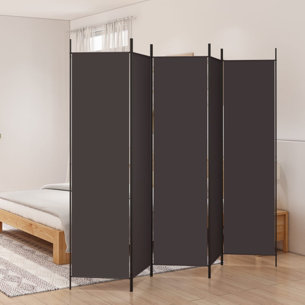 5-delt sæt Skærm Brun 250x200 cm Stof