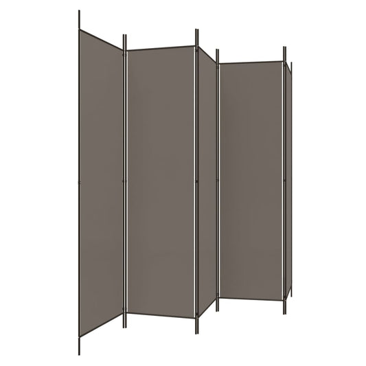 5-delt sæt Paravent Antracit 250x200 cm Stof