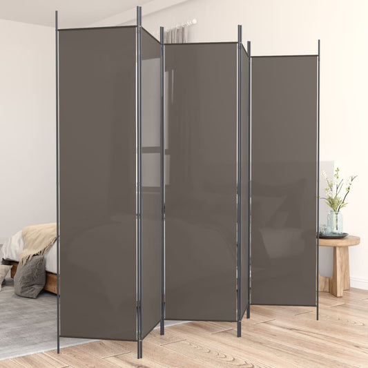 5-delt sæt Paravent Antracit 250x200 cm Stof