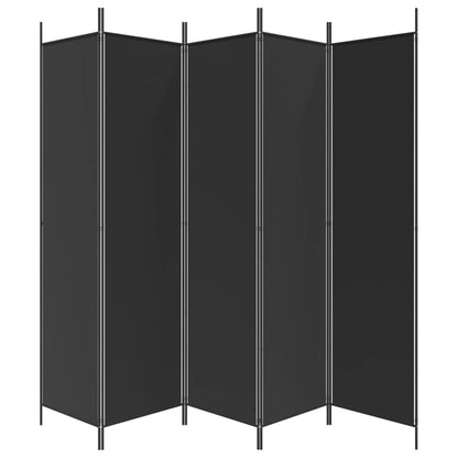 5-delt sæt Skærm Sort 250x200 cm Stof