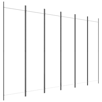 6 dele Paravent Hvid 300x200 cm Stof