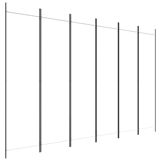 6 dele Paravent Hvid 300x200 cm Stof