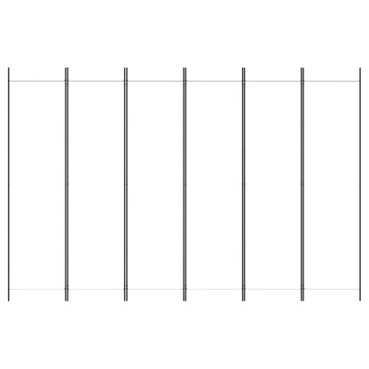 6 dele Paravent Hvid 300x200 cm Stof