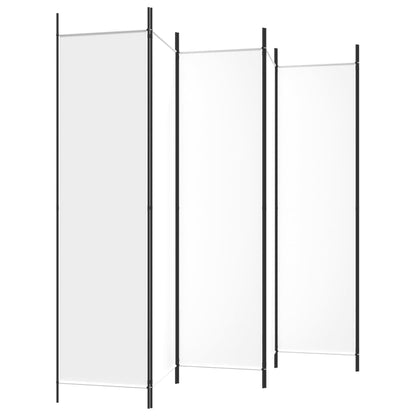 6 dele Paravent Hvid 300x200 cm Stof