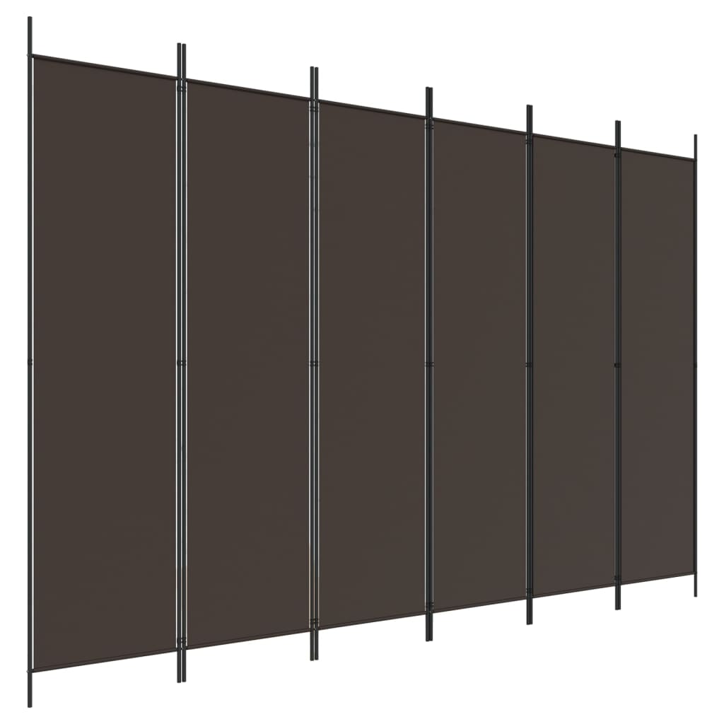6-delt sæt Skærm Brun 300x200 cm Stof