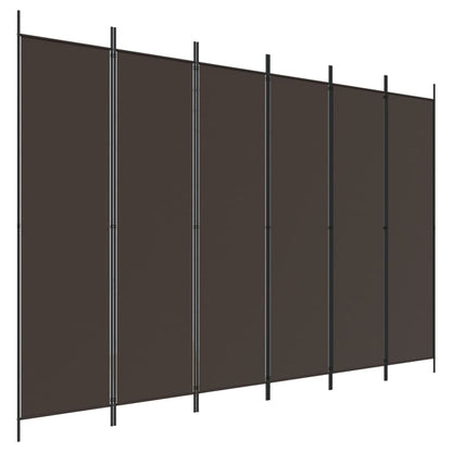 6-delt sæt Skærm Brun 300x200 cm Stof