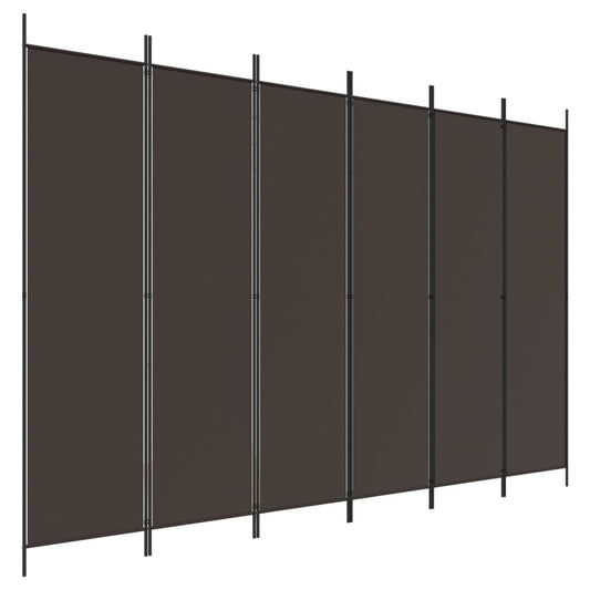 6-delt sæt Skærm Brun 300x200 cm Stof