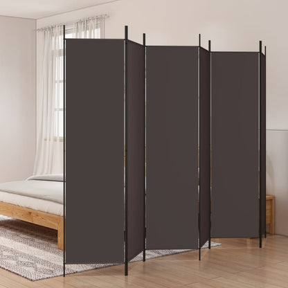 6-delt sæt Skærm Brun 300x200 cm Stof