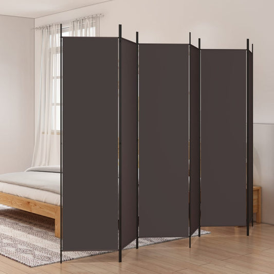 6-delt sæt Skærm Brun 300x200 cm Stof