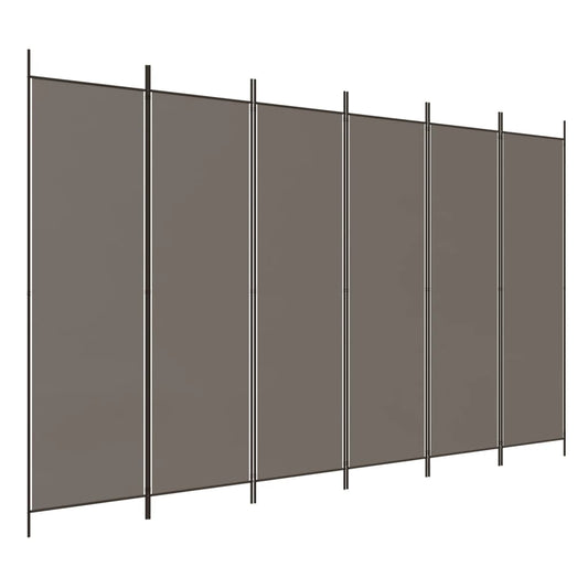 6-delt sæt Skærm Antracit 300x200 cm Stof