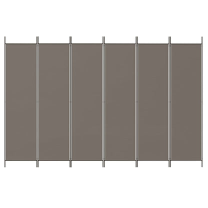 6-tlg. Paravent Anthrazit 300x200 cm Stoff