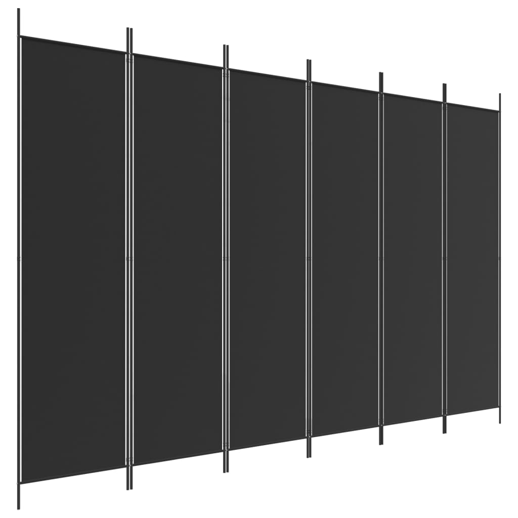 6-delt sæt Skærm Sort 300x200 cm Stof