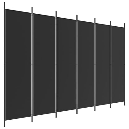 6-delt sæt Skærm Sort 300x200 cm Stof