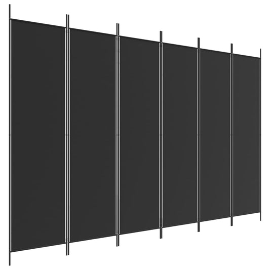 6-delt sæt Skærm Sort 300x200 cm Stof