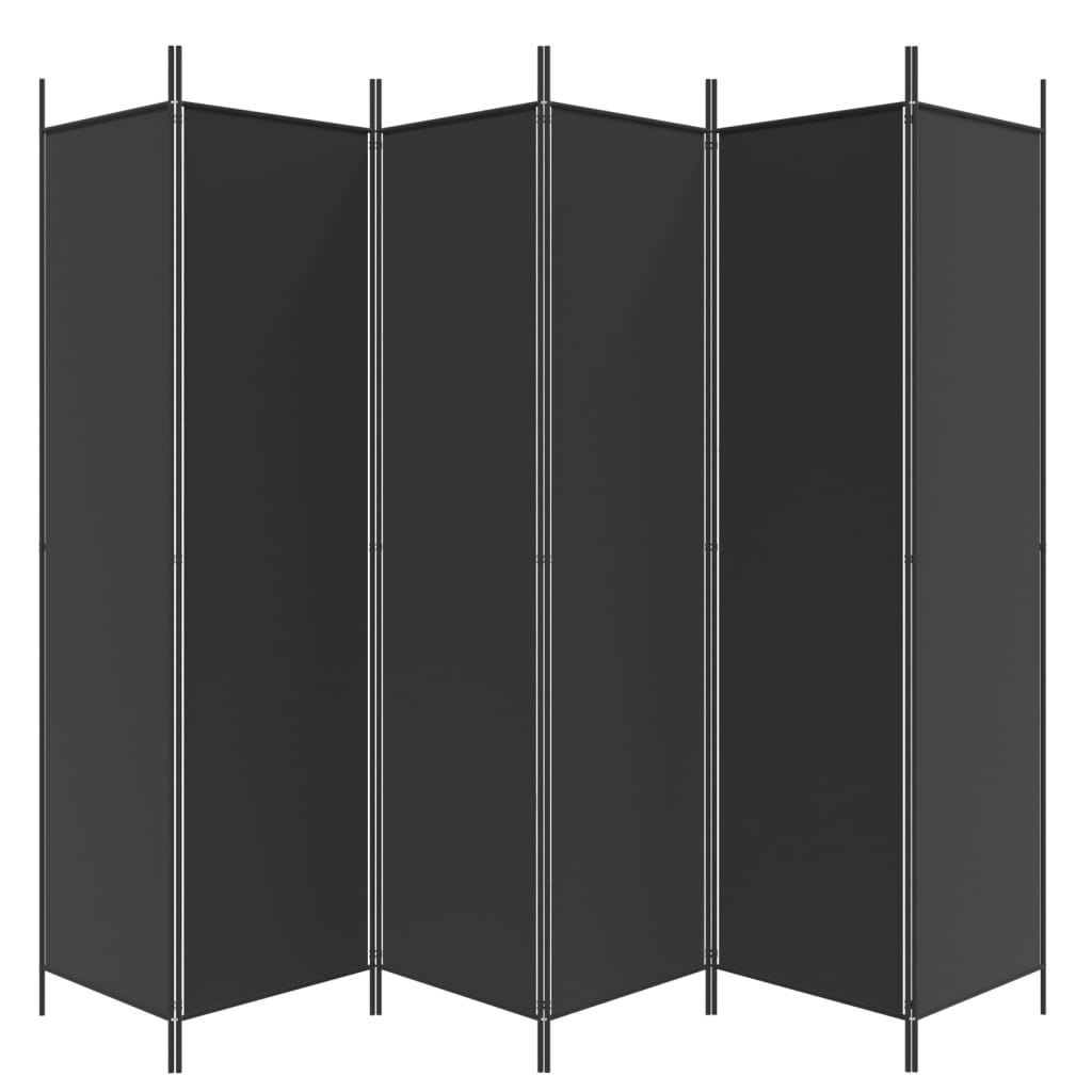 6-delt sæt Skærm Sort 300x200 cm Stof