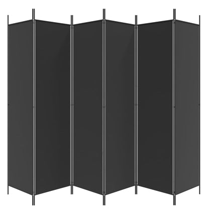6-delt sæt Skærm Sort 300x200 cm Stof