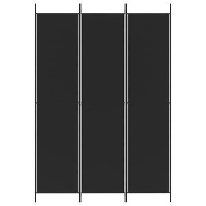 3-tlg. Paravent Schwarz 150x220 cm Stoff