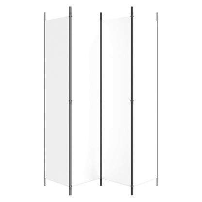 4-tlg. Paravent Weiß 200x220 cm Stoff