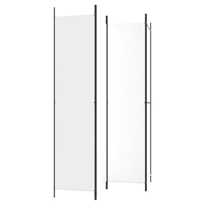 4-tlg. Paravent Weiß 200x220 cm Stoff
