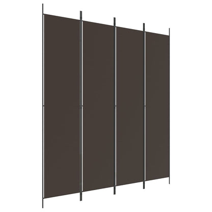 4-tlg. Paravent Braun 200x220 cm Stoff
