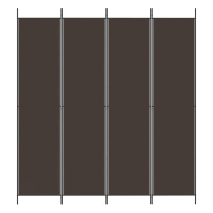 4-tlg. Paravent Braun 200x220 cm Stoff