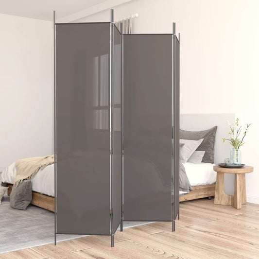 4-delt Skærm Antracit 200x220 cm Stof